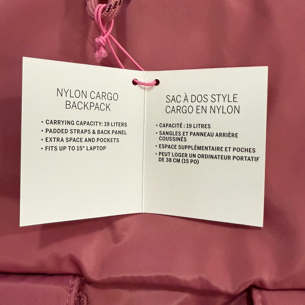 Victoria's Secret PINK Nylon Cargo Backpack Soft Begonia Adjustable Strap - Picture 5 of 10